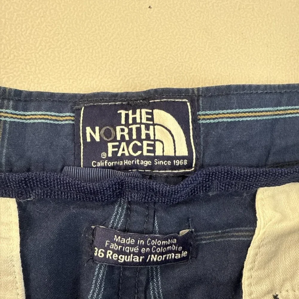 The‎ North Face Men's Blue Plaid Cotton Casual Hiking Townie Shorts Size 36 Reg